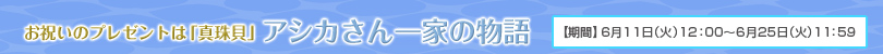 お祝いのプレゼントは「真珠貝」アシカさん一家の物語