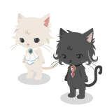 白猫アルビン＆黒猫ノワール